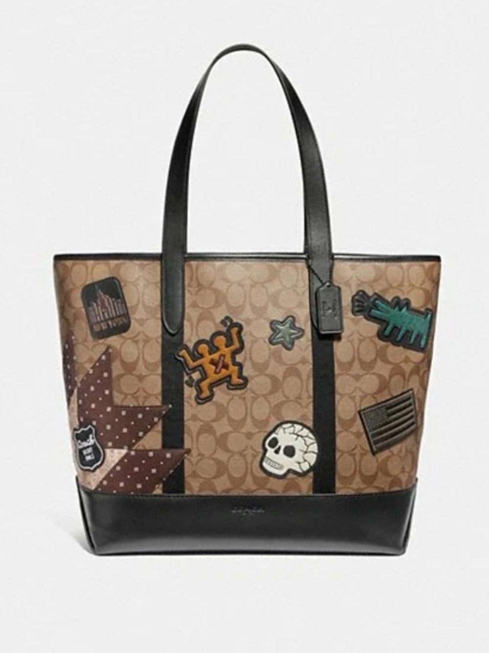 Coach Keith Haring West Tote in Signature Canvas with Patches